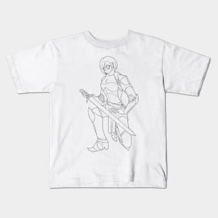 Sword Enchantment - Black Outlines Kids T-Shirt